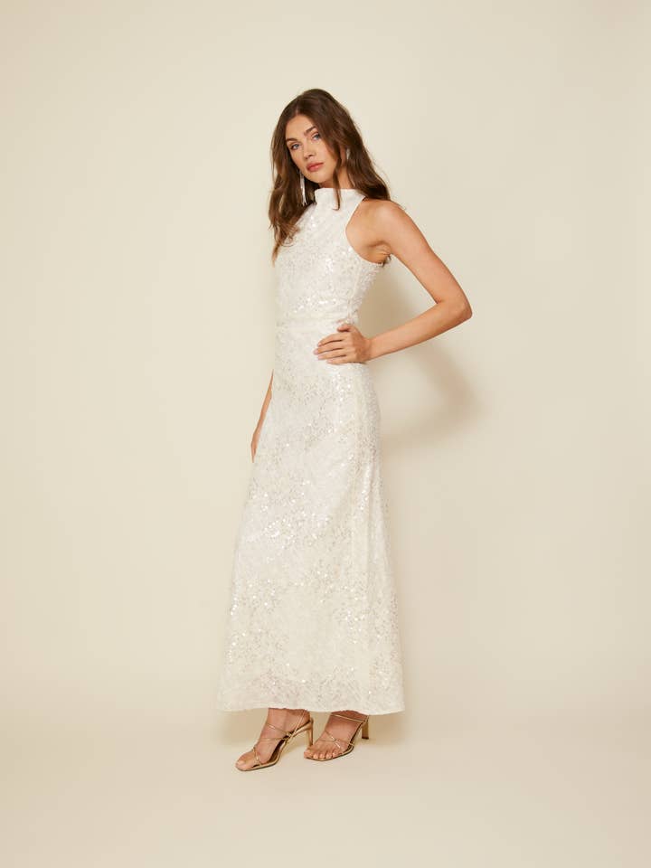 Ivory GLEAM MAXI DRESS for wholesale on Faire