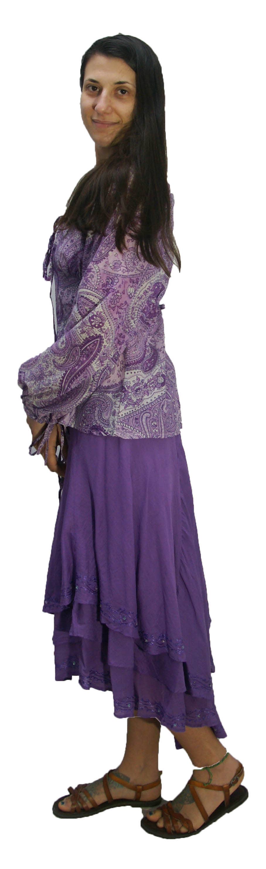 KASHI INC - Wholesale Blouse - Women's - Long Sleeve Paisley Peasant Cotton Blouse Drawstring on neck4