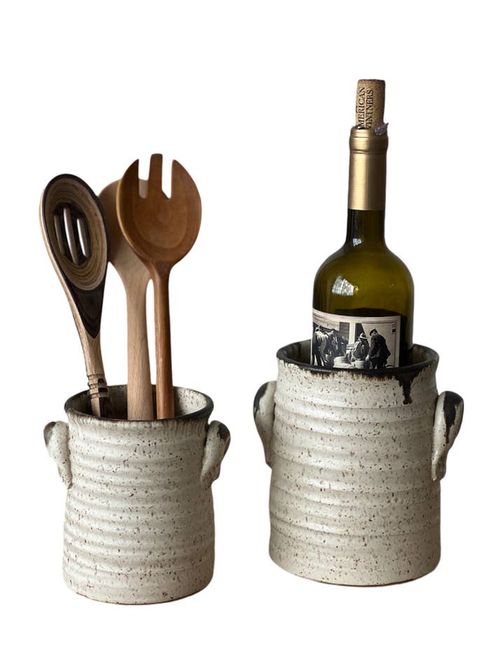 Luna Utensil Holders for wholesale by Gina DeSantis Ceramics