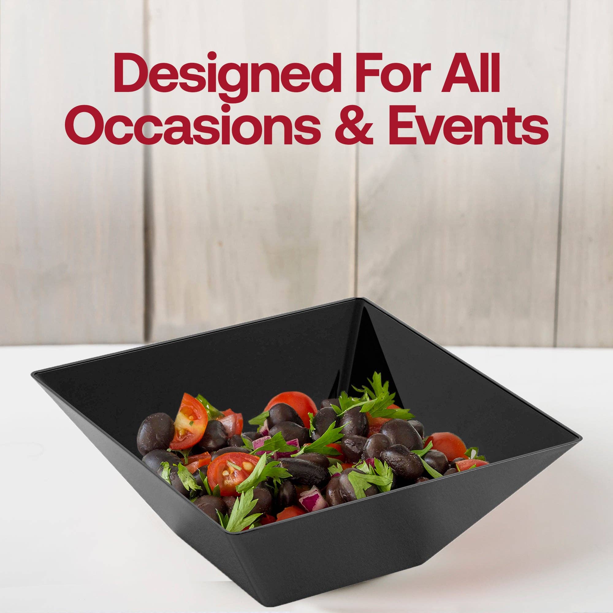 Smarty had a Party – Großhandel Servierschüssel – 3 qt. Schwarze quadratische Plastik-Servierschalen - 24 Stk.5