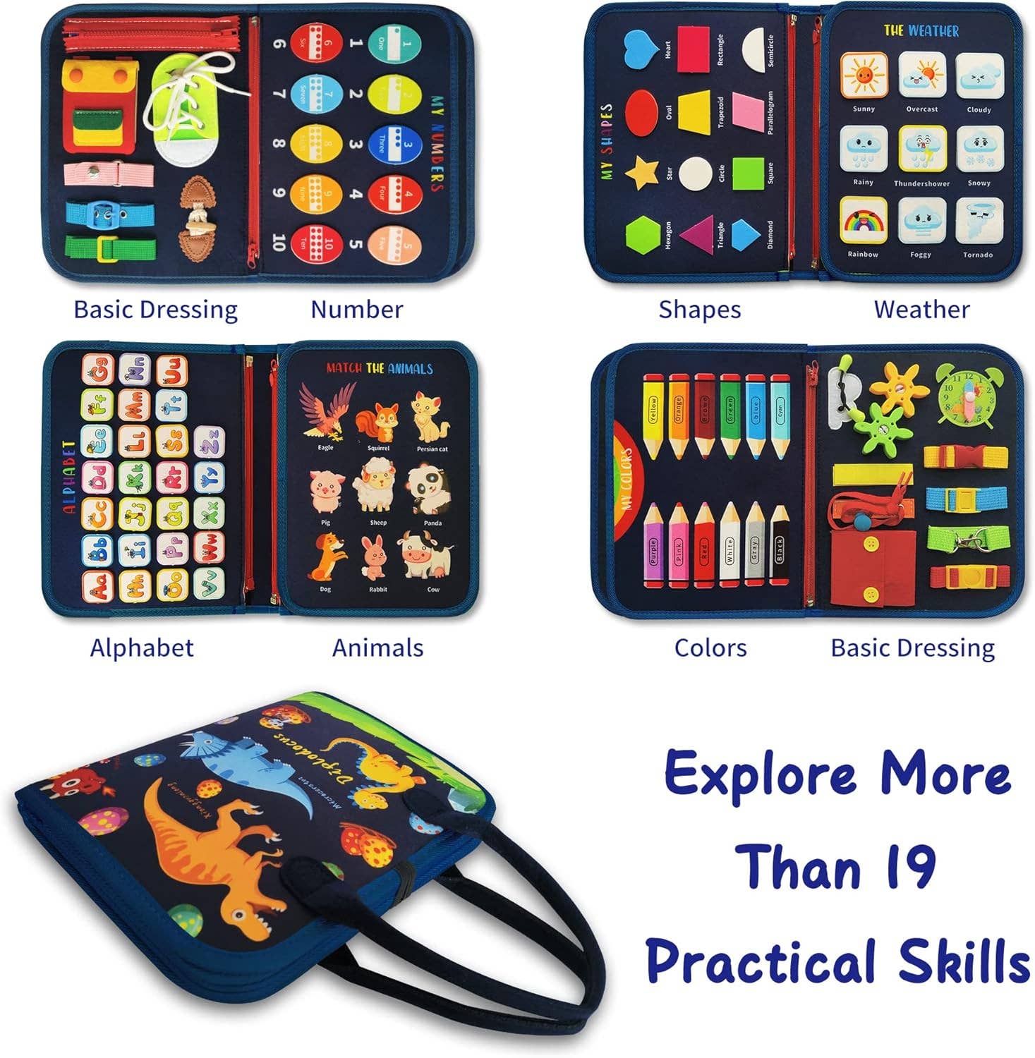 VIGOR - Wholesale Learning Cards - Kids & Baby - Educational Felt Busy Book Kids Sensory Montessori1