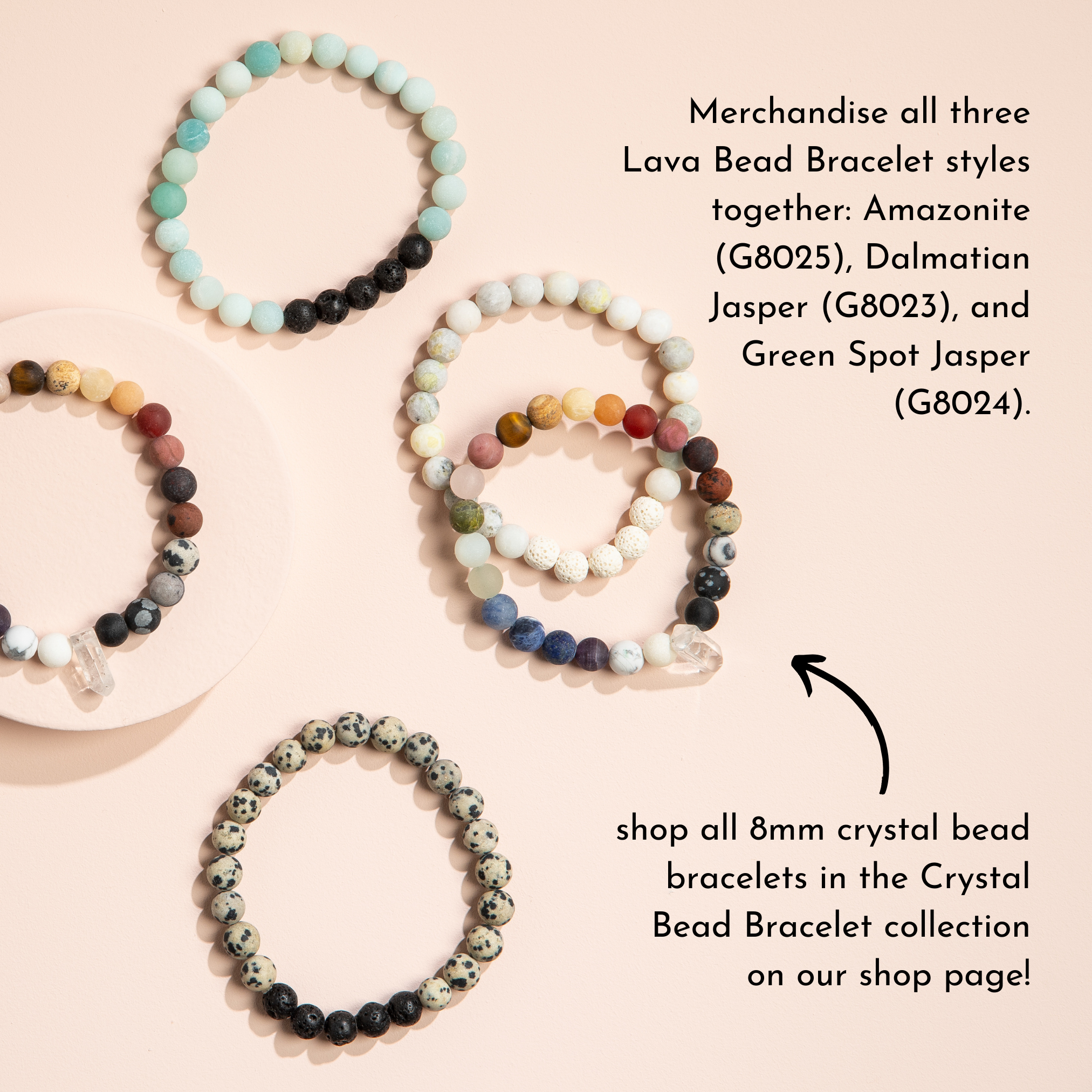 GeoCentral – wholesale Beaded bracelet – Amazonite Lava Bead Gemstone Bracelets 8mm2