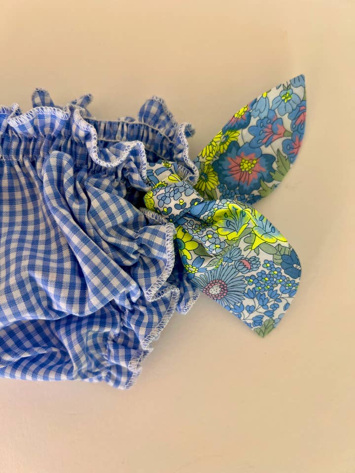 Blå vichy og neon liberty badedragt for engroshandel hos MATHOLIE