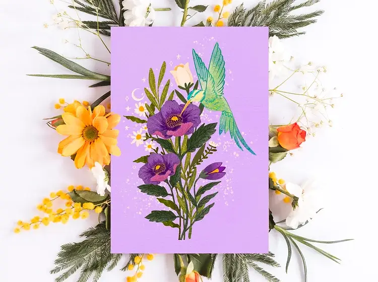 Split Moon Studios - Wholesale Postcard Set - A Set of Floral Post Cards - Post Card - Art Print5