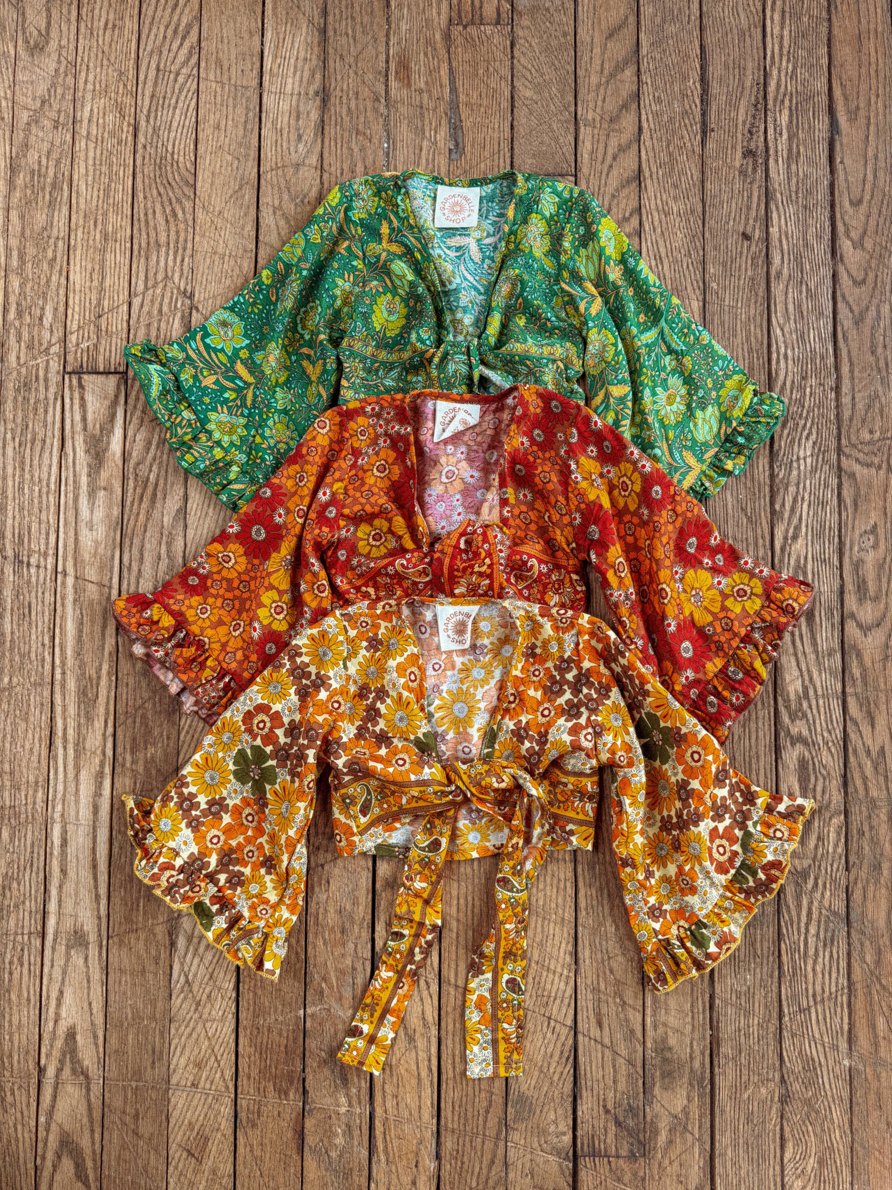 Gardenbelle Shop - Wholesale T-Shirt - Kids - Baby Toddler Bell Sleeve Top, Hippie Boho Flower Tie Front 6