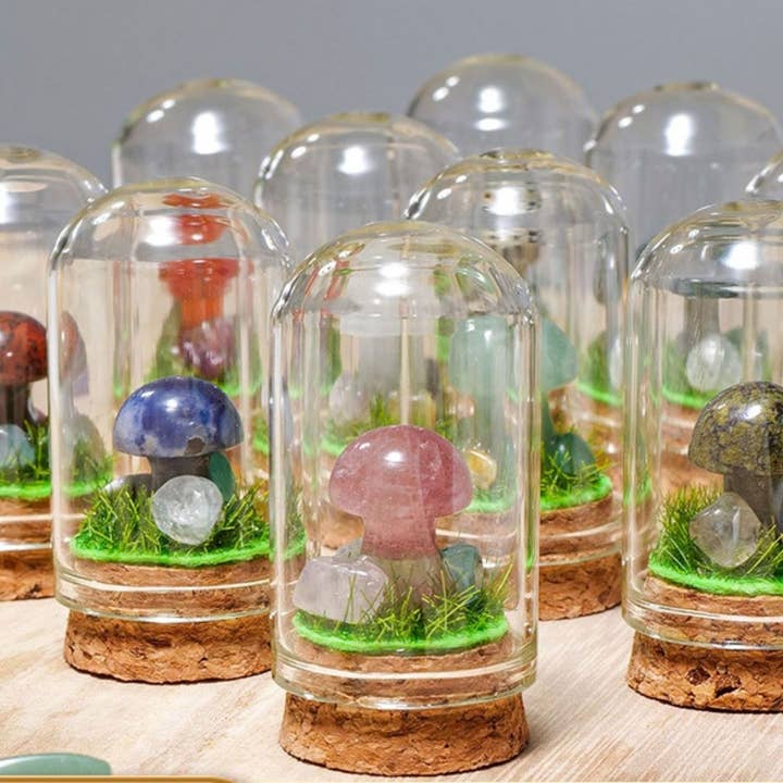 Enchanted Crystal Mushroom Domes – Set of Gemstone Terrarium for wholesale by Gypsy Soul