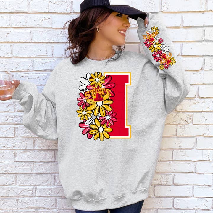 Custom As Shown Ash Grey Iowa: Game Day - Sweatshirt for wholesale on Faire