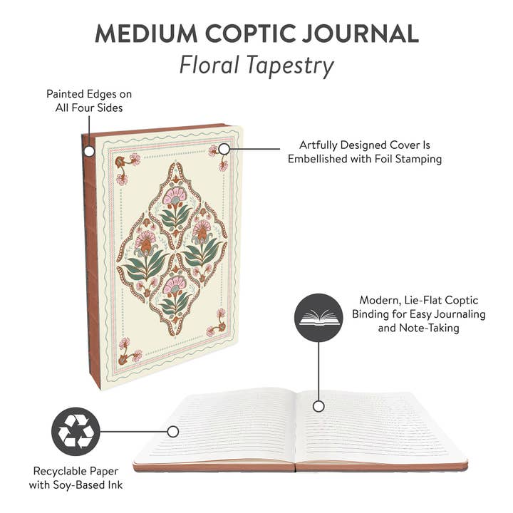 Studio Oh! - Wholesale Notebook - Floral Tapestry Medium Coptic-Bound Journal2