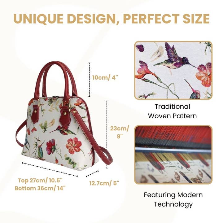 SignareArt - Vente Sac à main avec poignée sur le dessus – femme - CONV-HUMM | Sac à main convertible à poignée supérieure Hummingbird4