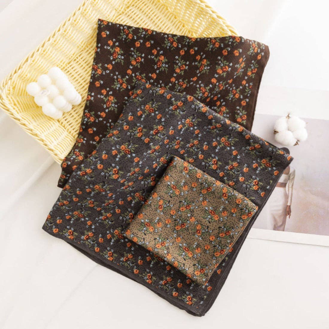 Funkyrel® Atzbranding Limited - Wholesale Scarf - Women's - Scarvii - Vintage Floral Square Scarf6