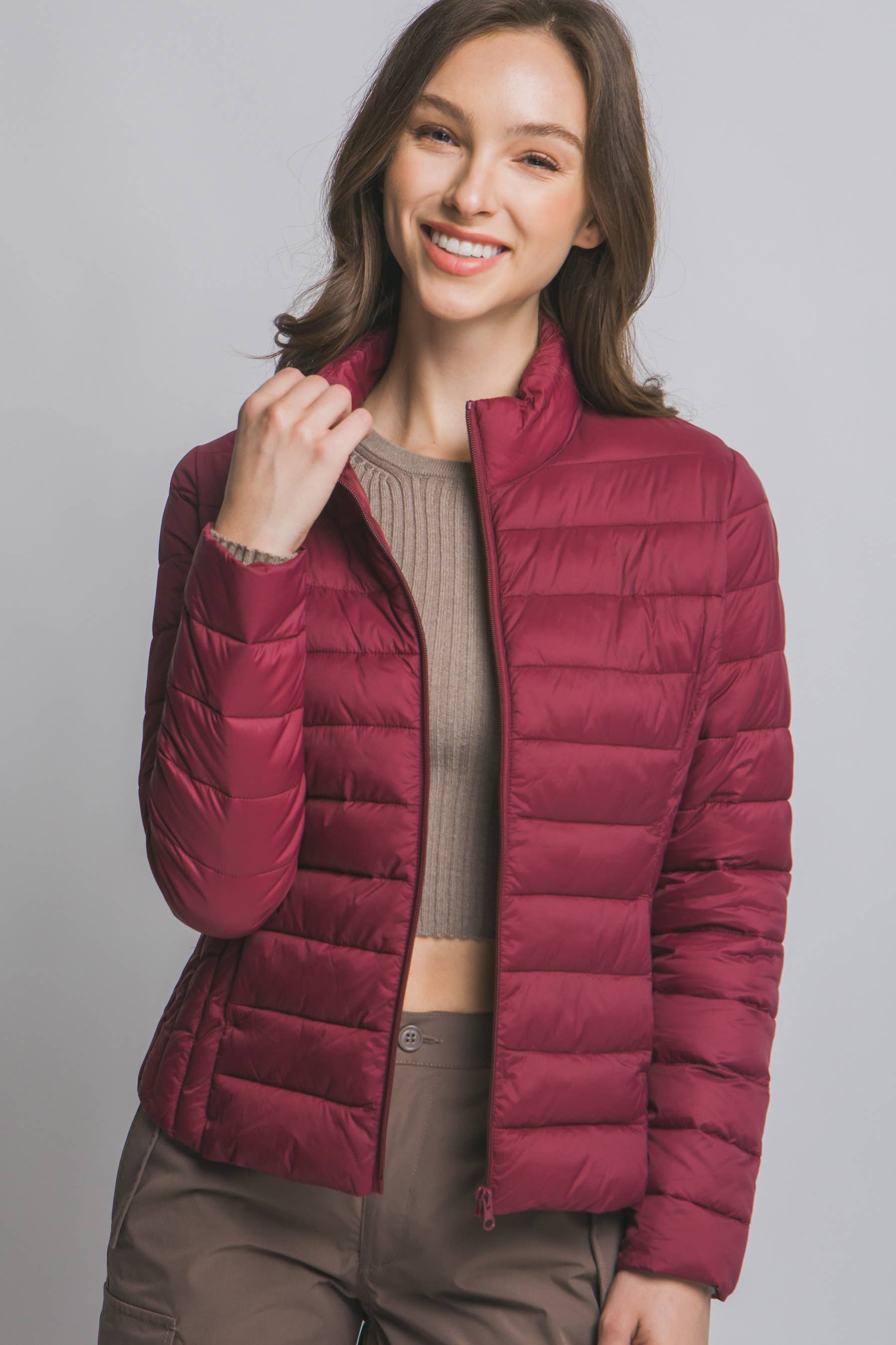 Peace Love Line - Wholesale Puffer Jacket - Women's - PL4300 - LT WEIGHT LONG SLEEVE PUFFER JACKET6