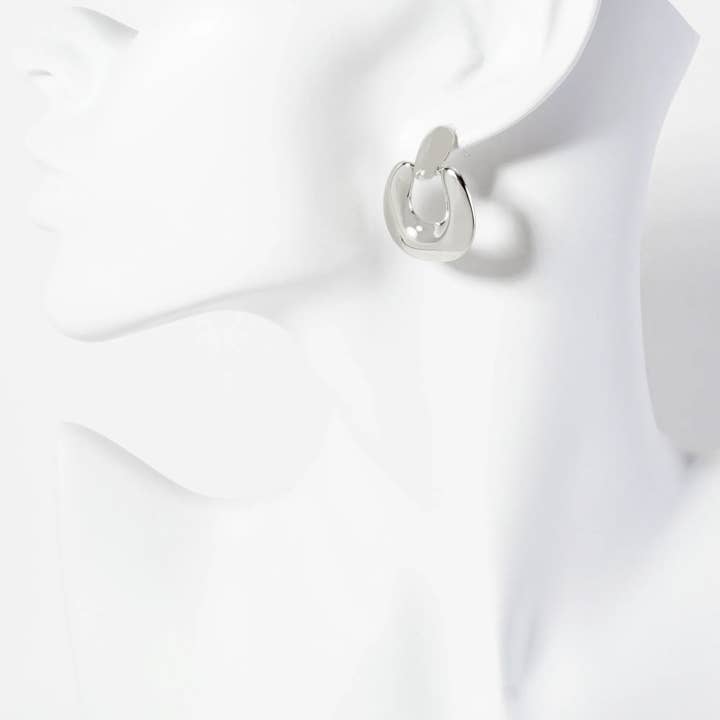 Wild Honey - Wholesale Dangle Earrings - Polished Brass Doorknocker Design 18K-Gold-Dipped Earrings2