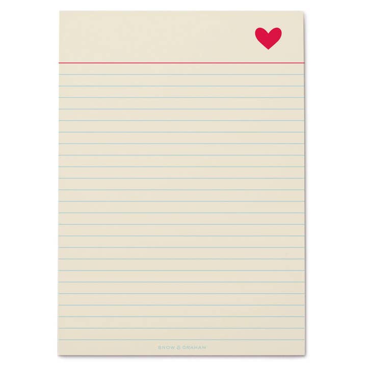 Snow & Graham – wholesale Notepad – #NP225 Heart notePAD