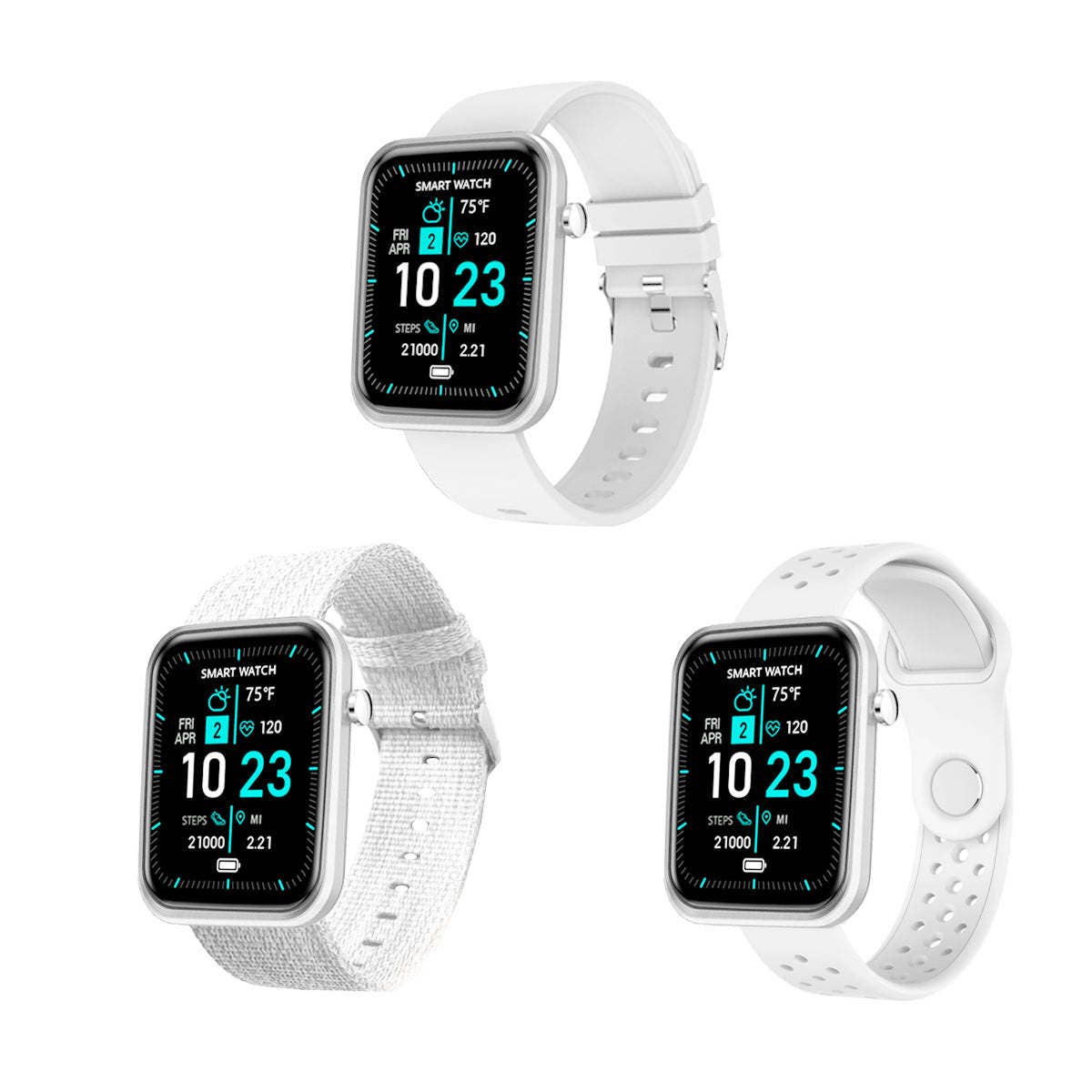 Hard Rock Health Stores - Wholesale Wrist Watch - Unisex - Advanced Smartwatch With Three Bands And Wellness + Activity Tracker16