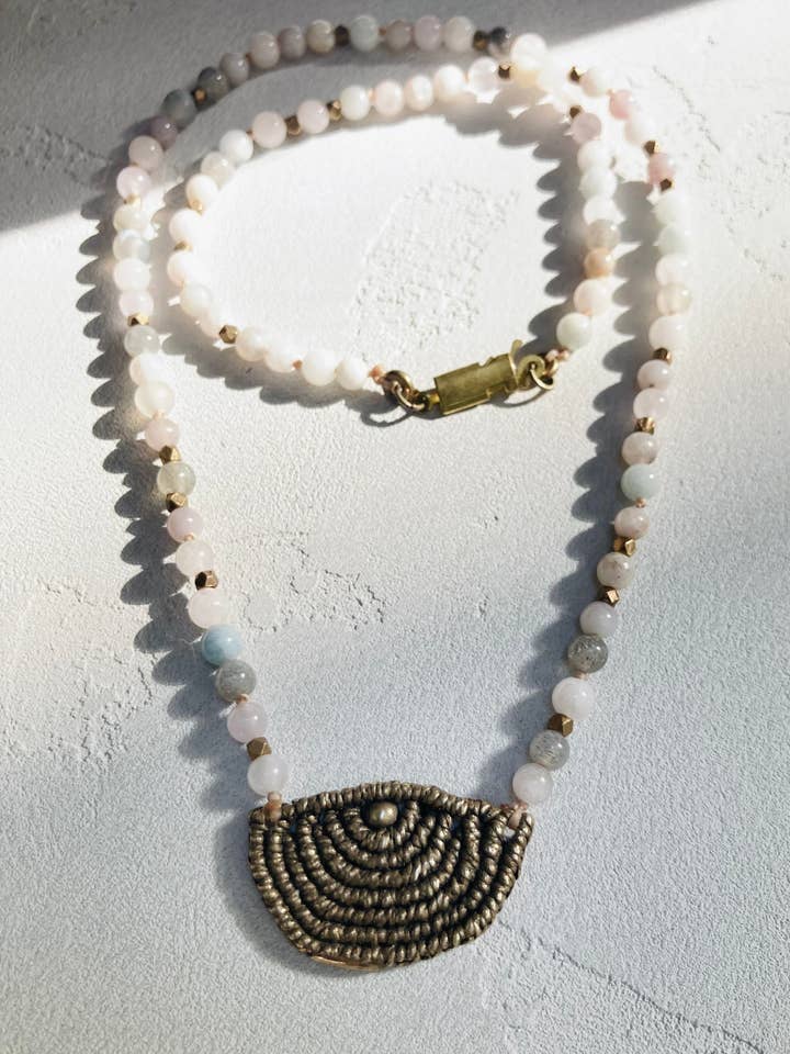 Semi Spiral Cast Woven Necklace for wholesale by AMiRA jewelry