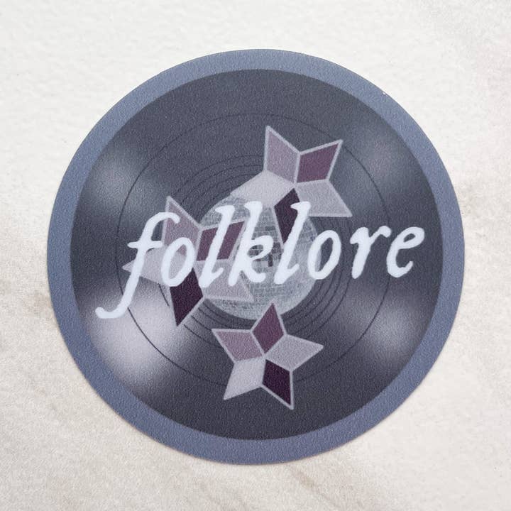Autocollant pour disque vinyle Folklore | Autocollant inspiré de Swiftie pour la vente par Sundae Sisters Co