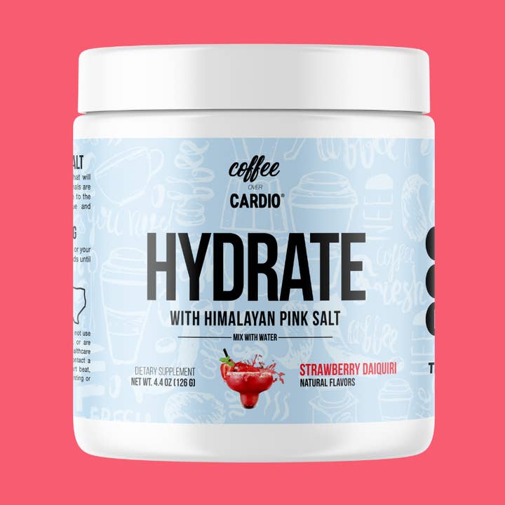 Hydrate Strawberry Daiquiri Electrolyte Powder Drink Mix for wholesale by Coffee Over Cardio®