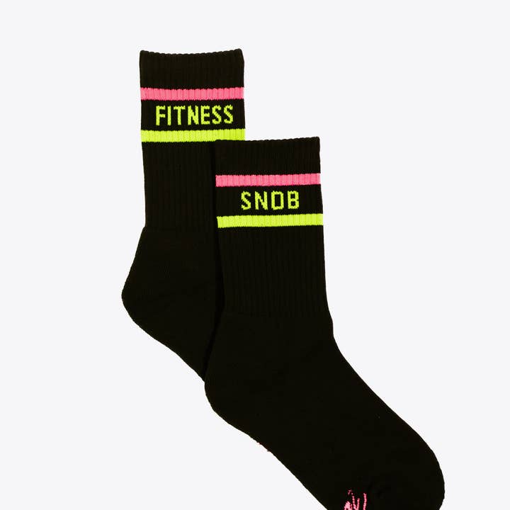 Fitness Snob Black Athletic Crew Socks for wholesale by Fitness Snob