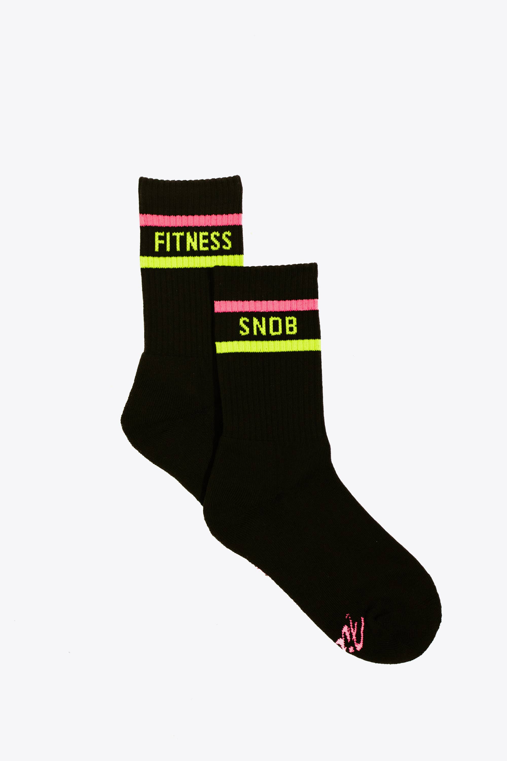 Fitness Snob - Wholesale Socks - Women's - Fitness Snob Black Athletic Crew Socks