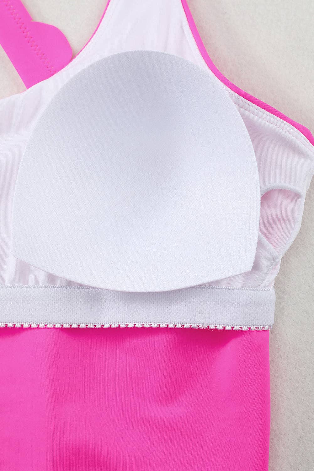 EG fashion - Wholesale Two Piece Swimsuit - Women's - Pink Scalloped Sleeveless High Waisted Two Piece Swimsuit37