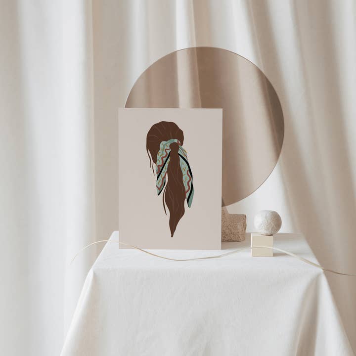 Boho Ponytail Art Print for wholesale by Coral Cove Studio