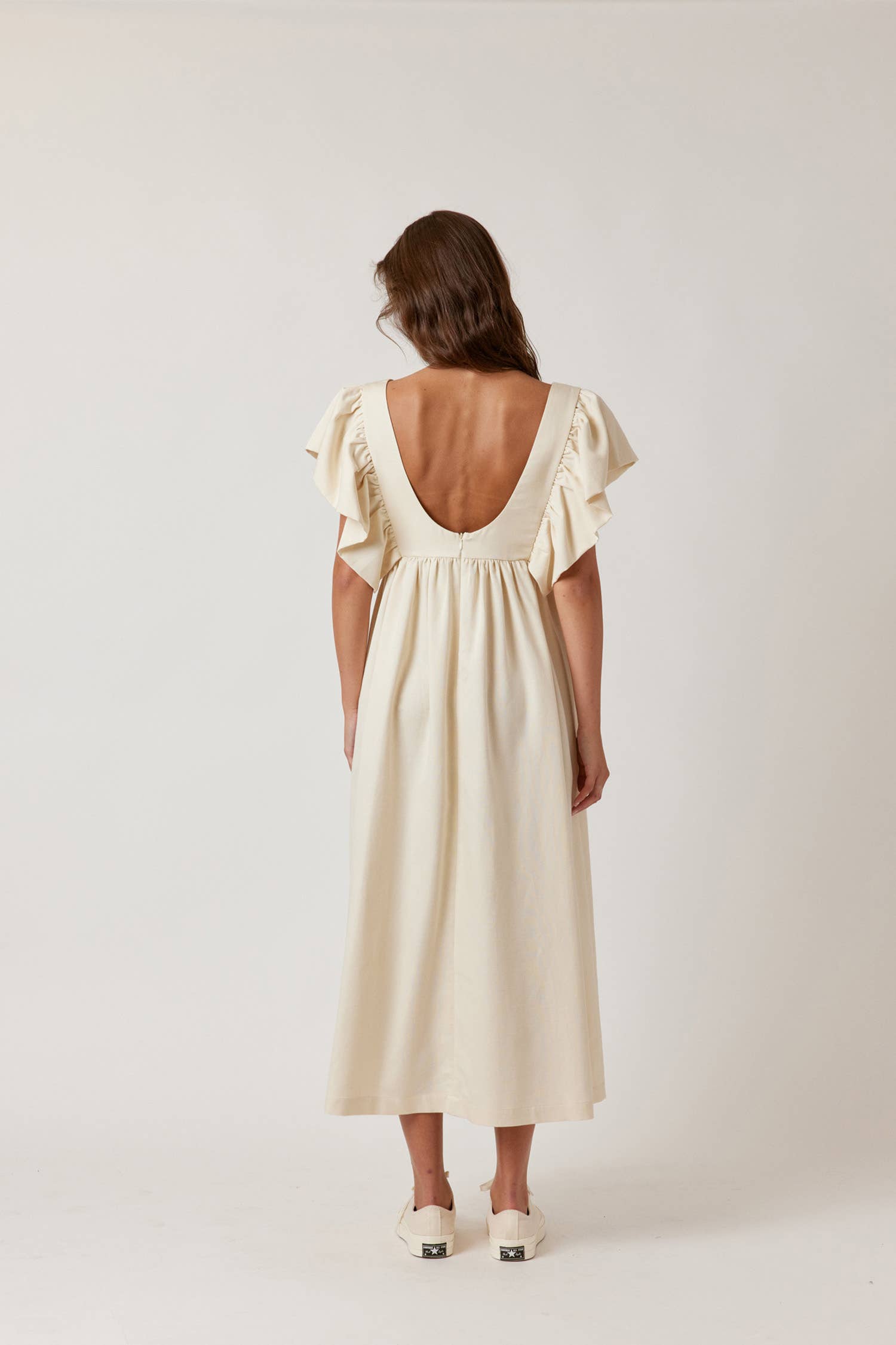 Ecro Ruffle sleeve midi dress for wholesale on Faire6