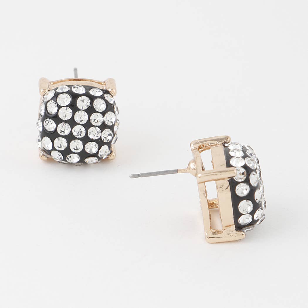 3AM BY H&D ACCESSORIES - Wholesale Stud/Post Earrings - Glitter Studded Cubic Earrings3