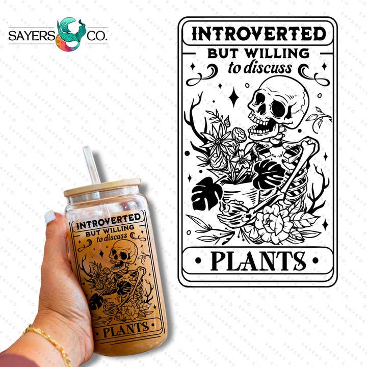 Impresión por Sublimación o Impresión en Vinilo: Plantas Introvertidas 16oz Impresión para venta al por mayor de Sayers & Co.