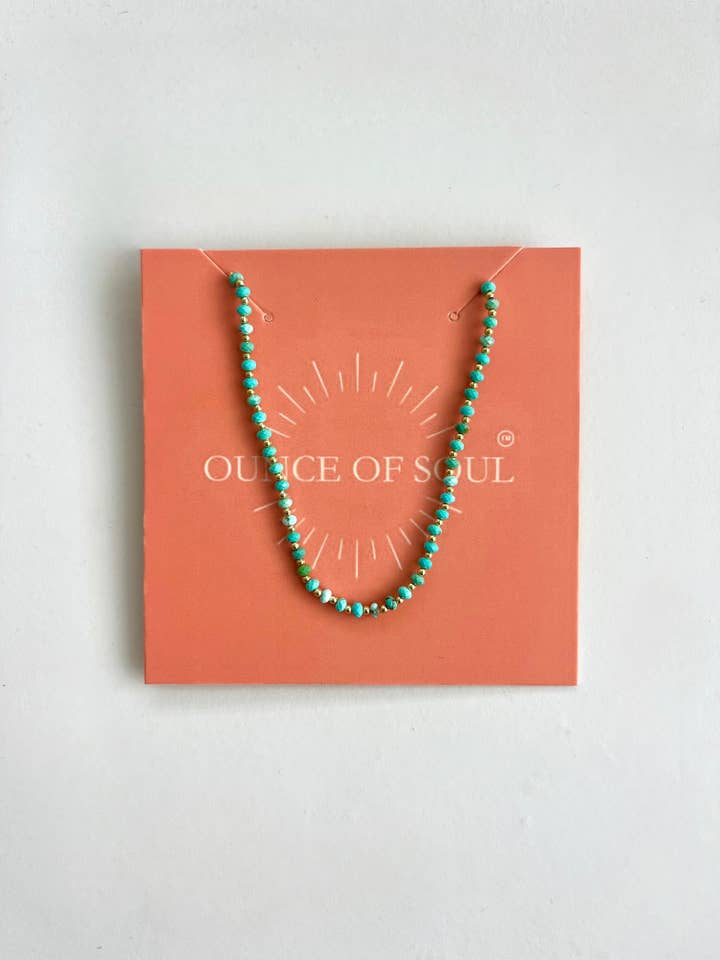 Turquoise Beaded Necklace for wholesale by Ounce of Soul