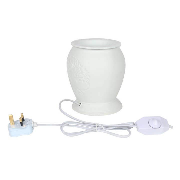 Something Different Wholesale – wholesale Oil warmer – *UK plug* Tree of Life White Ceramic Electric Oil Burner