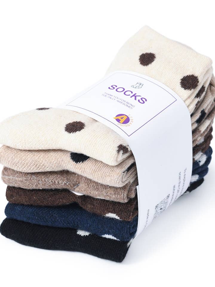 Rufia - 6-Pair Set of Polka Dot Wool-Blend Socks and other Purchase Wholesale sock set. Free Returns & Net 60 Terms on Faire trending on Faire.