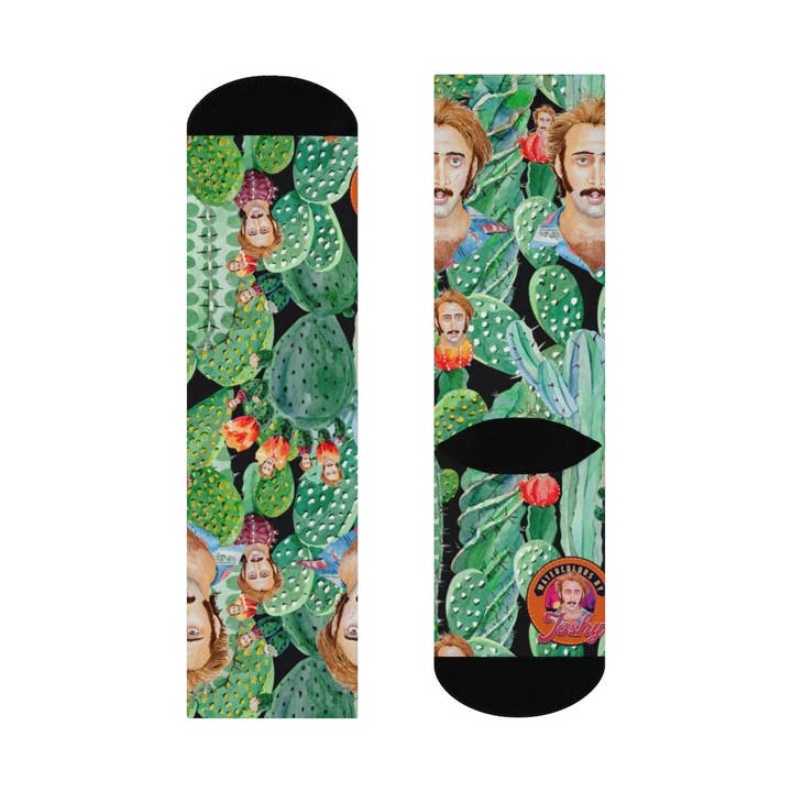 White Nicolas Cage "Raising Arizona" Cactus Trip Wearable WaterCol for wholesale on Faire