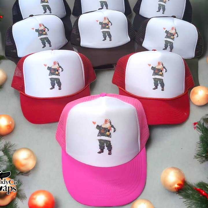 The Candy Collections - Wholesale Trucker Hat - Women's - Designer Santa Champagne gucc Santa Veu Merry Trucker hat1