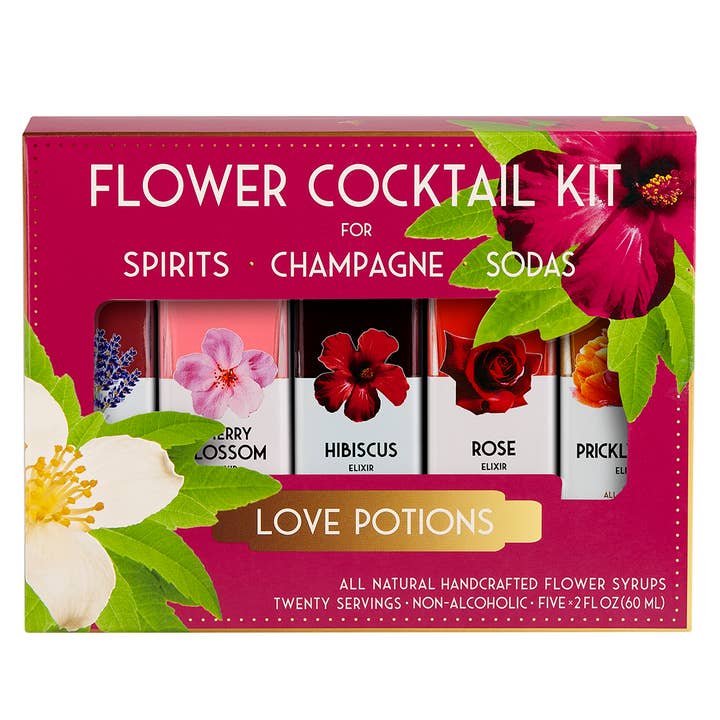 Floral Elixir Co. - Wholesale Cocktail Mix/Syrup - Love Potions Cocktail Kit. 5-Pack Flower Syrups.