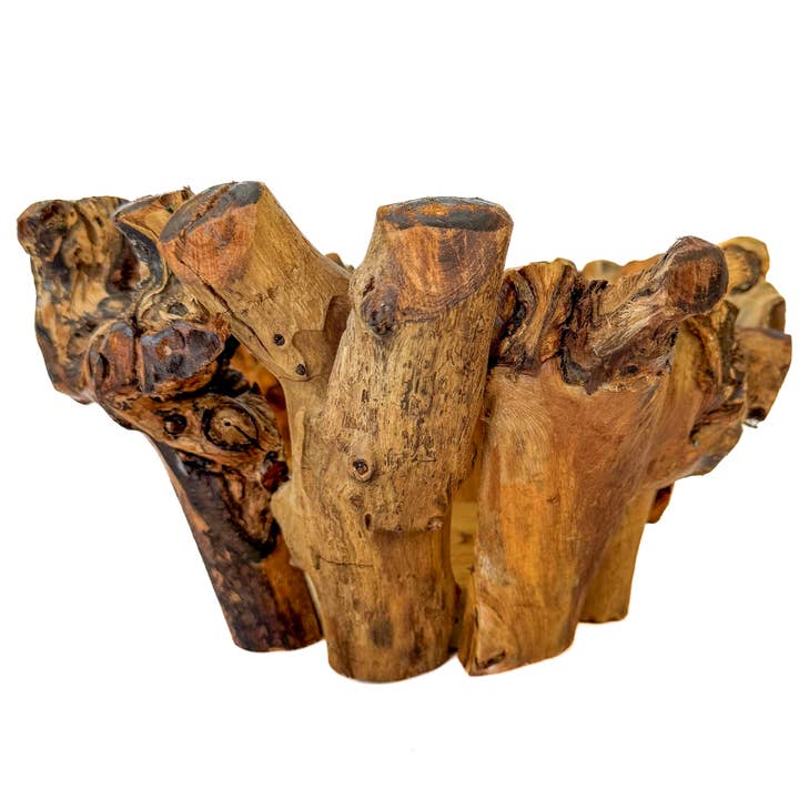 Small Branchy Wood Bowl - 12" for wholesale by Forever Green Art