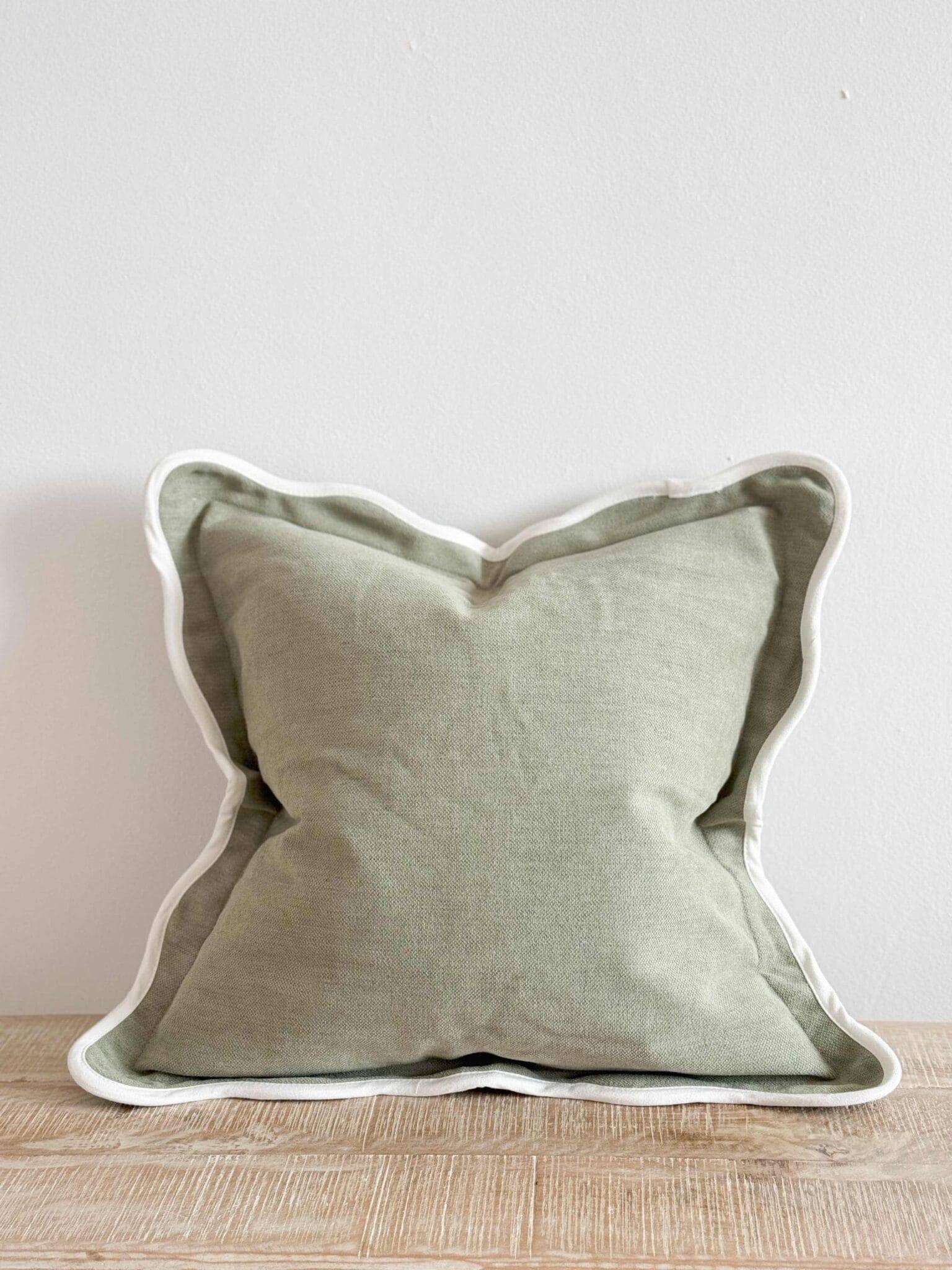 Ellenvale Trade - Wholesale Throw Pillow Cover - Chloe Sage Scalloped Edge Cushion 65x650