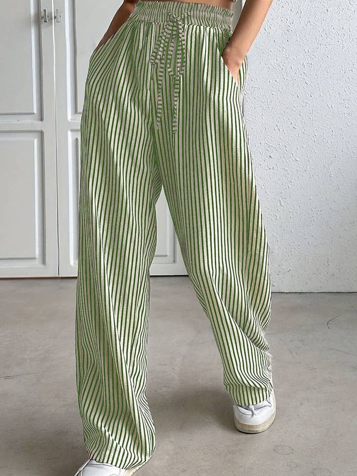 NINEXIS - Wholesale Pants - Women's - CWBLP01217_STRIPED DRAWSTRING WIDE LEG CASUAL PANTS2