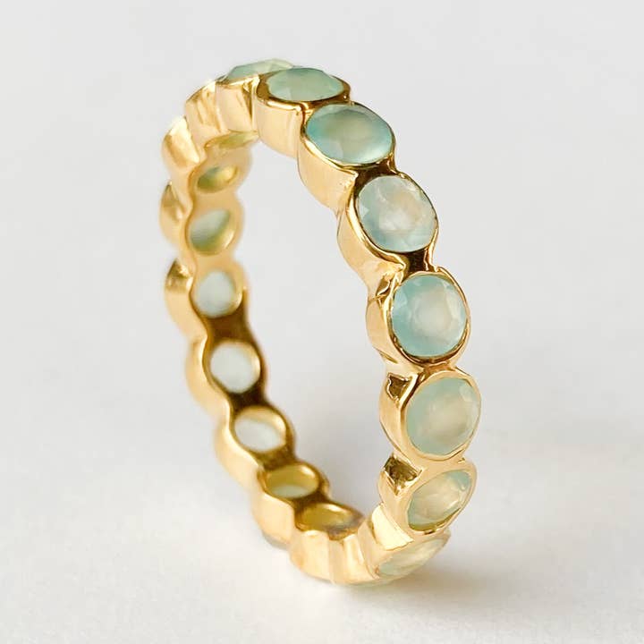 Treisi - Wholesale Multi-Stone Ring - Precious Eternity Band Ring in Gold Vermeil1