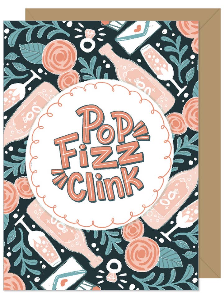 Biglietto di auguri Pop Fizz Clink per la vendita all'ingrosso da parte di Hello Sweetie