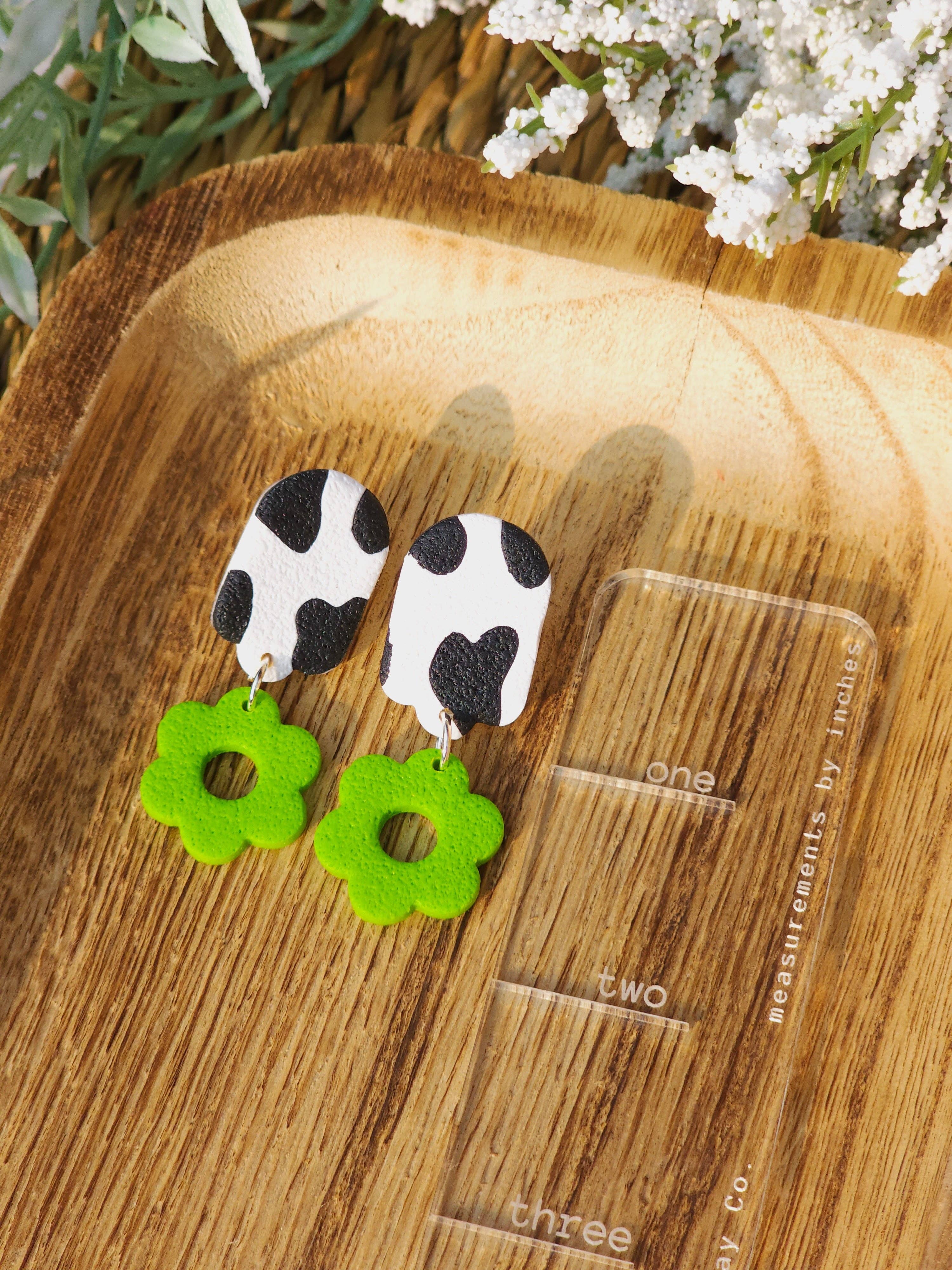 Ivy Lane Clay Co. - Wholesale Dangle Earrings - Lizzie - Neon Cow Edition1