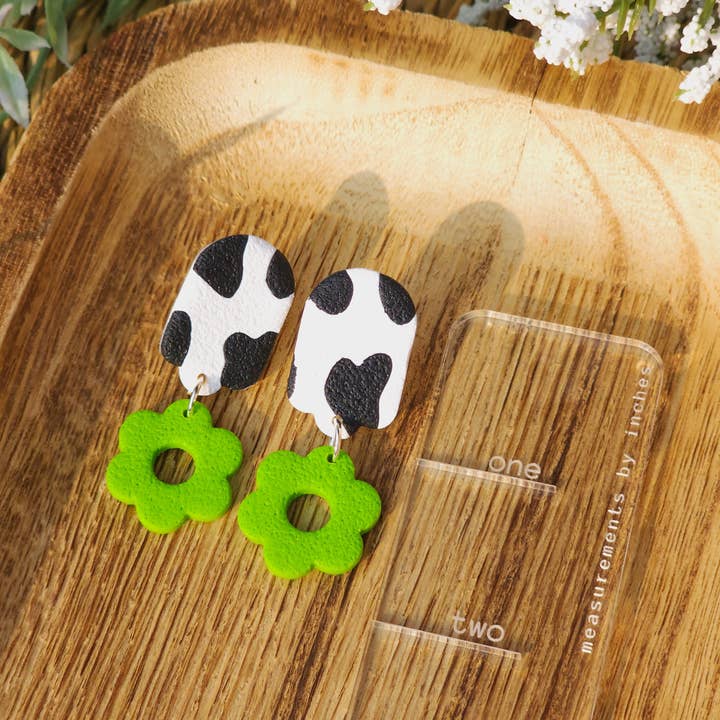 Ivy Lane Clay Co. - Wholesale Dangle Earrings - Lizzie - Neon Cow Edition1