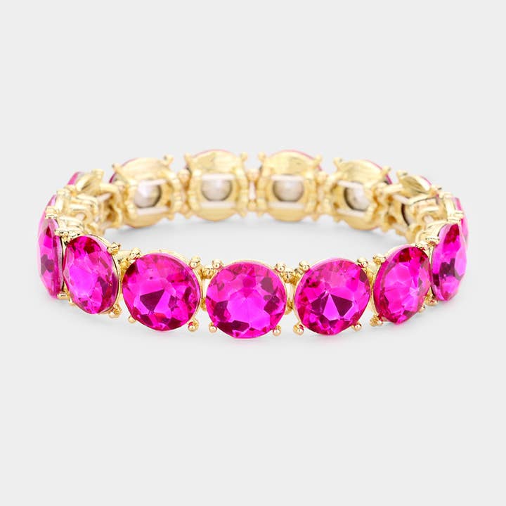 Sensibling Corp. - Wholesale Charm/Dangle Bracelet - Crystal Round Stretch Evening Bracelet
