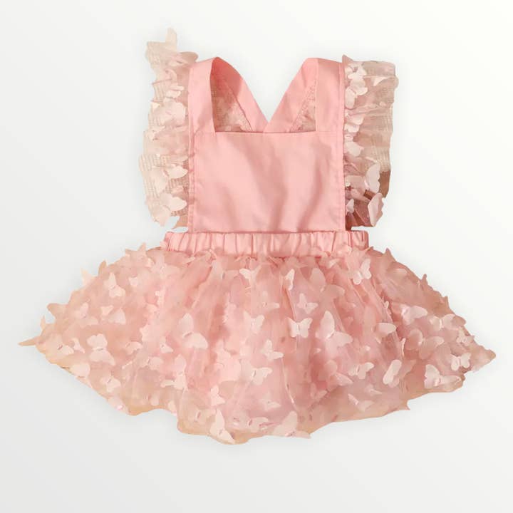 Butterfly Romper - Pink for wholesale by Bodoke Kids Boutique