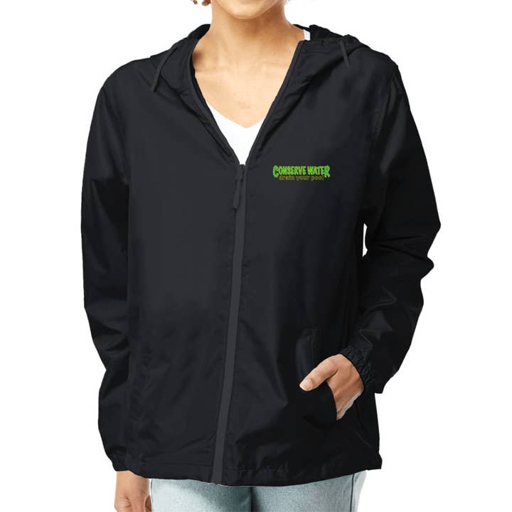 IPS Conserve Water - DrainYourP00L Unisex Lightweight Windbreaker Full-Zip Jacket for wholesale by Wallys Pepper Sauce LLC