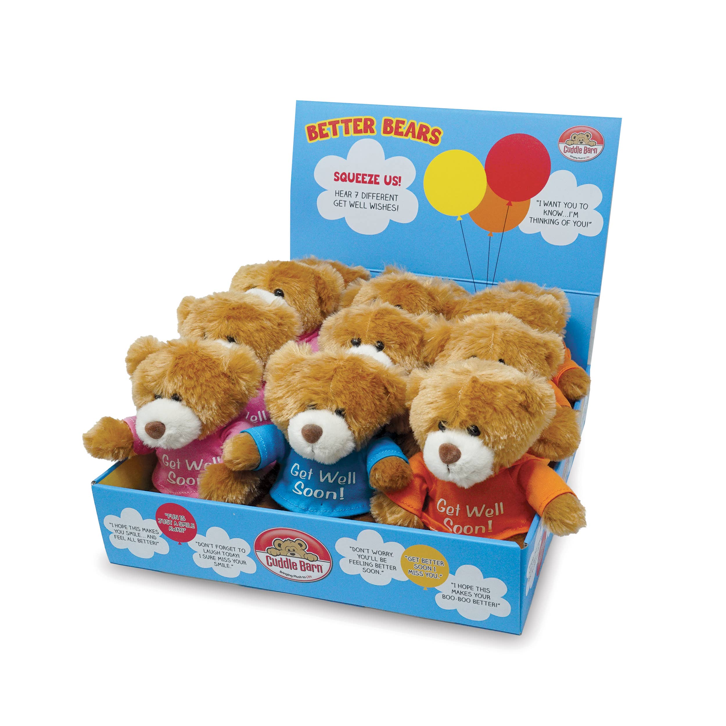Cuddle Barn, Inc. - Wholesale Stuffed/Plush Toy - Kids & Baby - Better Bears Squeezers (Get Well Sayings Hospital Gift)2