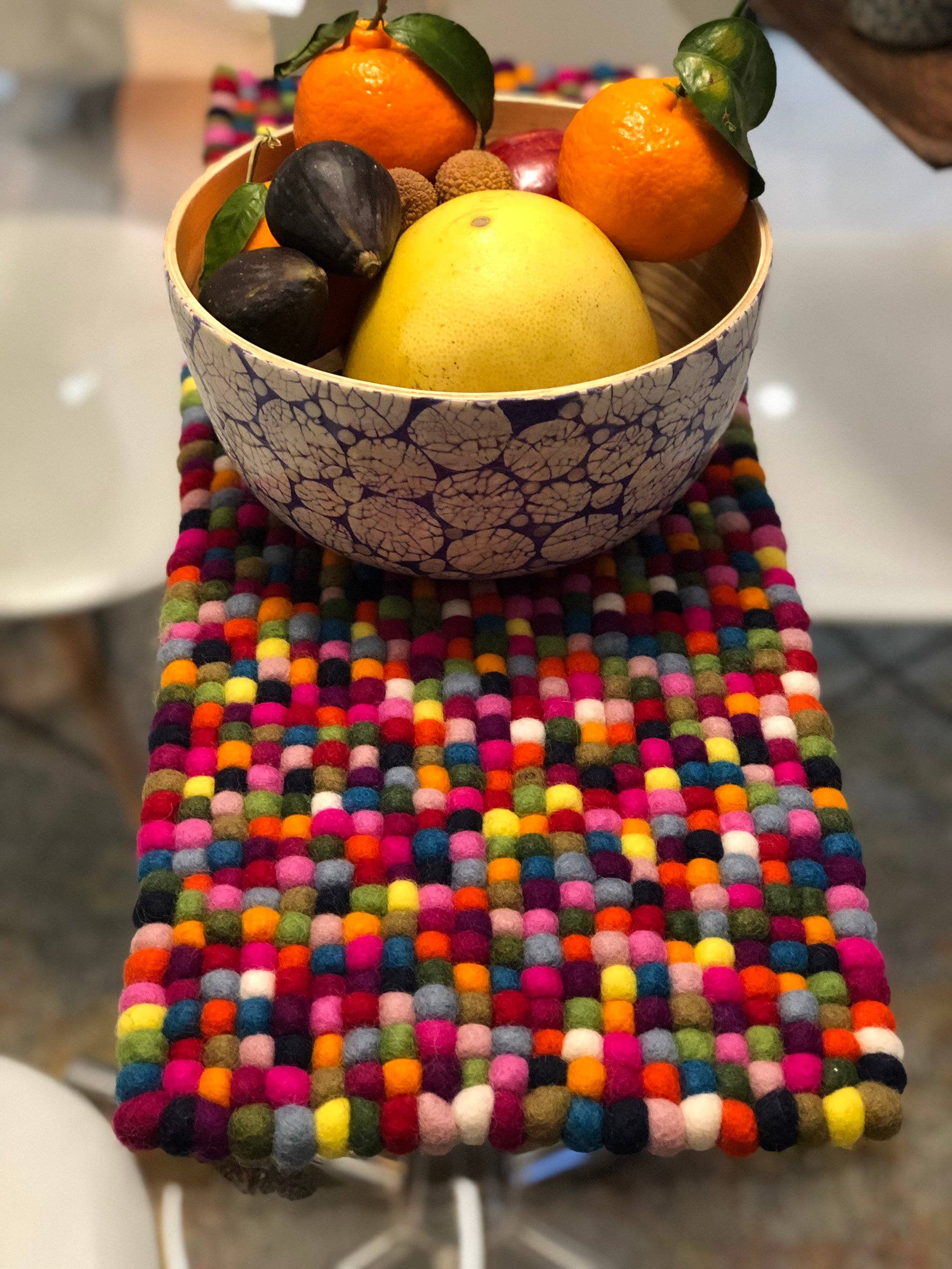 Funky Yak Ltd - Wholesale Trivet - Handmade Felt Pom Pom Trivet/hotpad6