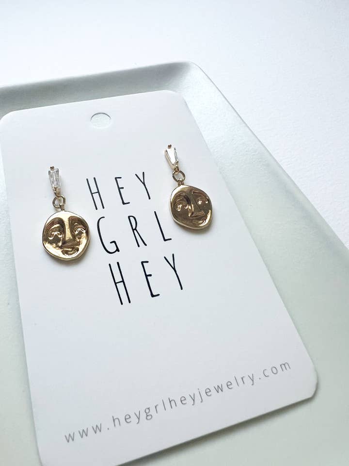 The Luxe Face Earrings  for wholesale by Hey Grl Hey Jewelry