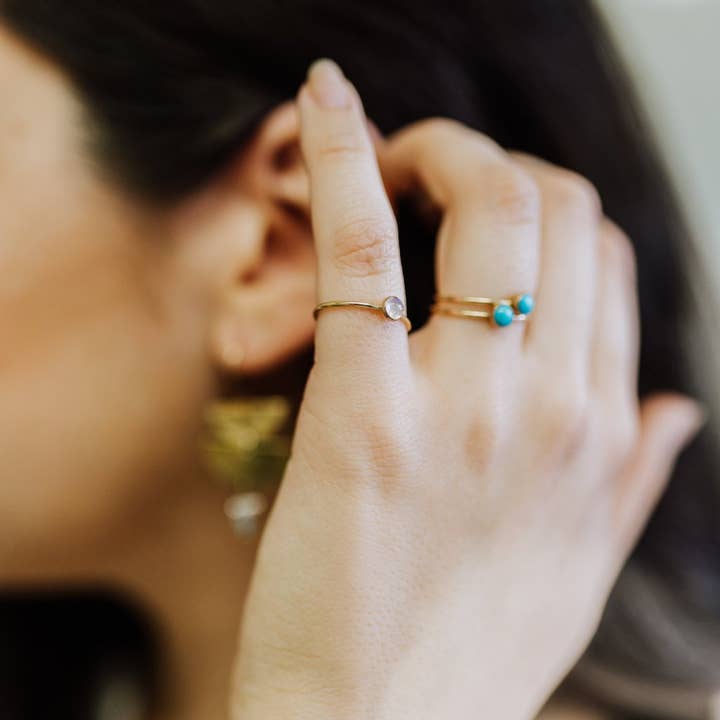 Delikat Sten Stable Ring for engroshandel hos Pure Life Jewelry