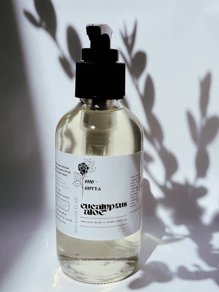 Eucalytpus + Aloe Organic Body Oil for wholesale by Bud and Butta