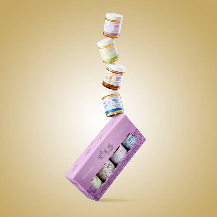 Heritage Bee Co. - Wholesale Honey - TEA LOVER Gourmet Honey Gift Sets & Gold Spoon1